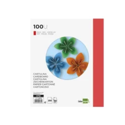 Cartulina Liderpapel color rojo a4 180 g/m2