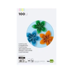 Cartulina marca Liderpapel 4 colores surtidos a4 180 g/m2
