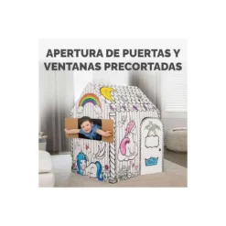 CASA DE JUEGO BANKERS BOX PLAYHOUSE UNICORNIO PARA PINTAR FABRICADA EN CARTON RECICLADO 1210X960X810 MM