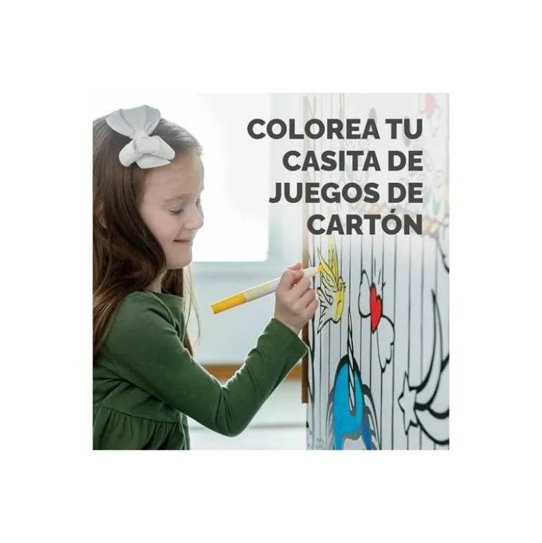 CASA DE JUEGO BANKERS BOX PLAYHOUSE UNICORNIO PARA PINTAR FABRICADA EN CARTON RECICLADO 1210X960X810 MM
