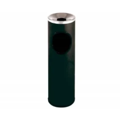 Cenicero papelera redondo negro metal