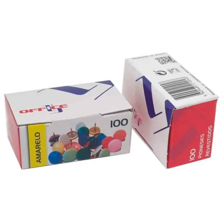 CHINCHETA LISMANIA OFFICE COLOR AMARILLO CAJA DE 100 UNIDADES