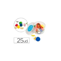 Chinchetas Liderpapel plastificadas caja de 25