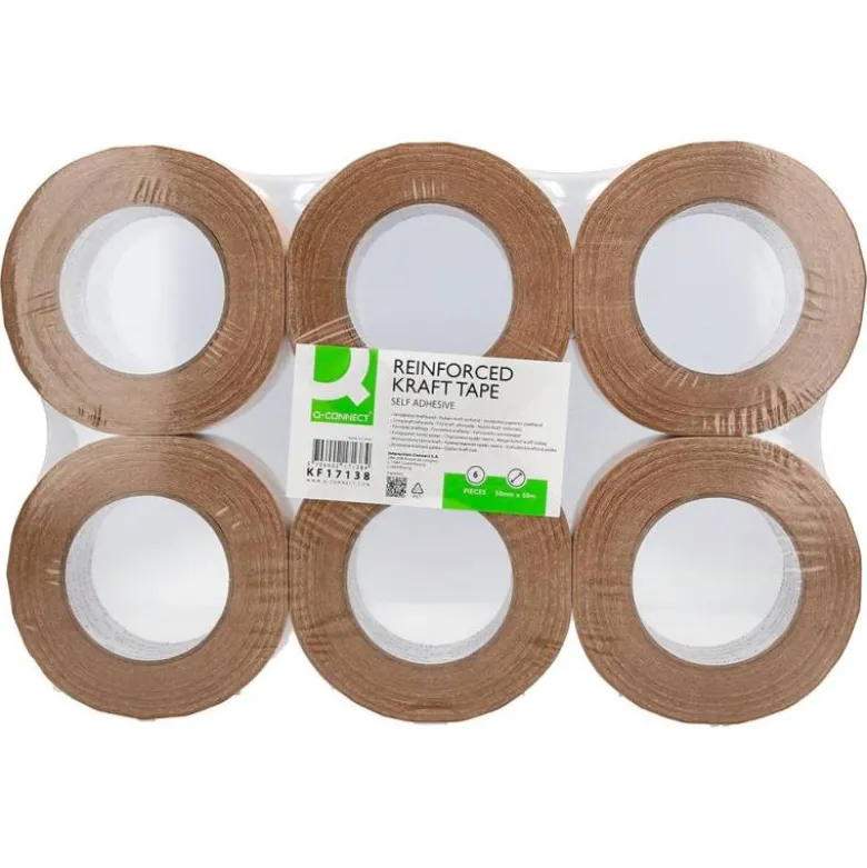 CINTA ADHESIVA Q-CONNECT REFORZADA KRAFT 50MT X 50 MM PARA EMBALAJE