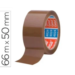 CINTA ADHESIVA TESA POLIPROPILENO MARRON 66 M X 50 MM PARA EMBALAJE BAJO RUIDO