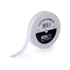 CINTA ALGODON COLOP ANCHO 15 MM PARA IMPRESORA E-MARK ROLLO DE 25 MT