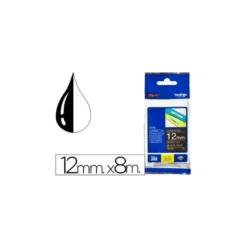 Cinta Brother 12mm (ancho) x 8m (largo) laminada negro/blanco