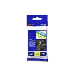 Cinta Brother 12mm (ancho) x 8m (largo) laminada negro/blanco