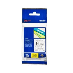 Cinta Brother TZE-111 6mm (ancho) x 8m (largo) laminada transparente/negro