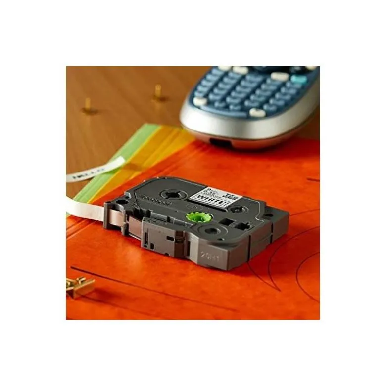 Cinta Brother TZE-221 9mm (ancho) x 8m (largo) laminada blanco/negro