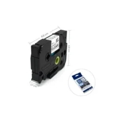 Cinta Brother TZE-121 9mm (ancho) x 8m (largo) laminada transparente/negro