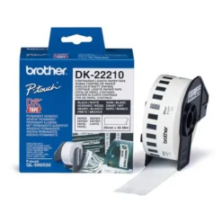 Cinta de papel continuo brother dk-22210 para impresoras QL 29mm x 30,48mts