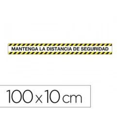 CINTA DE SEÑALIZACION ADHESIVA APLI MANTENGA LA DISTANCIA 100 X 10 CM