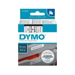 Cinta Dymo D1 Blanco Poliester 19mmx7mt