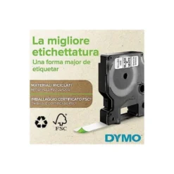 Cinta Dymo D1 Blanco Poliester 19mmx7mt