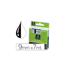 Cinta Dymo D1 Blanco Poliéster 9mmx7mt