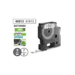 Cinta Dymo D1 Blanco Poliéster 9mmx7mt