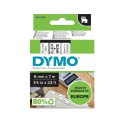 Cinta Dymo D1 Blanco Poliéster 6mmx7mt
