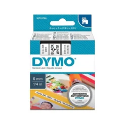 Cinta Dymo D1 Blanco Poliéster 6mmx7mt