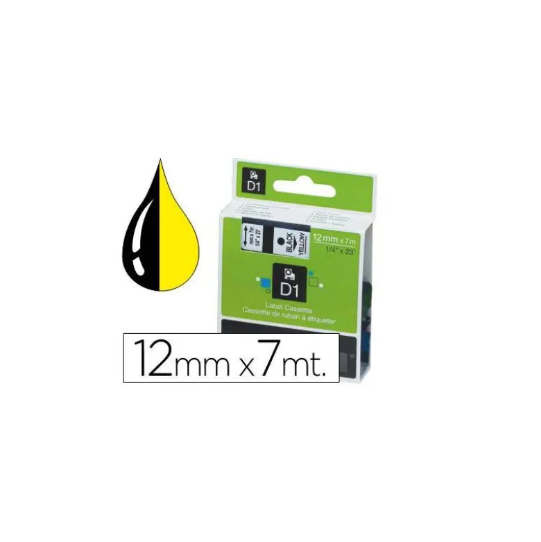 Cinta Dymo D1 color Amarillo Poliester