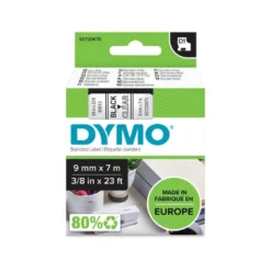Cinta Dymo D1 negro sobre transparente Poliéster