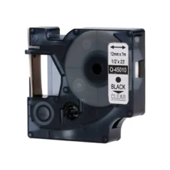 Cinta Dymo Negro/Transparente Q-connect 12mm x 7mt