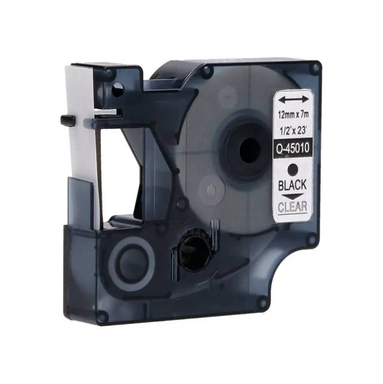 Cinta Dymo Negro/Transparente Q-connect 12mm x 7mt