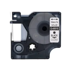 Cinta Dymo Negro/Transparente Q-connect 12mm x 7mt