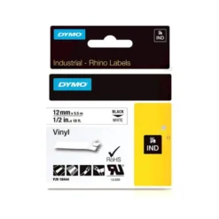 CINTA DYMO VINILO BLANCO 12MM X 5,5MT PARA ETIQUETADORA RHINO