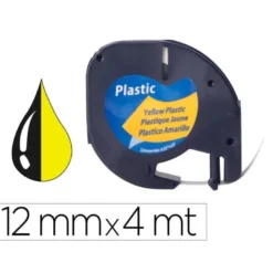Cinta Letratag Negro/Amarillo Q-connect 12mm x 4mt