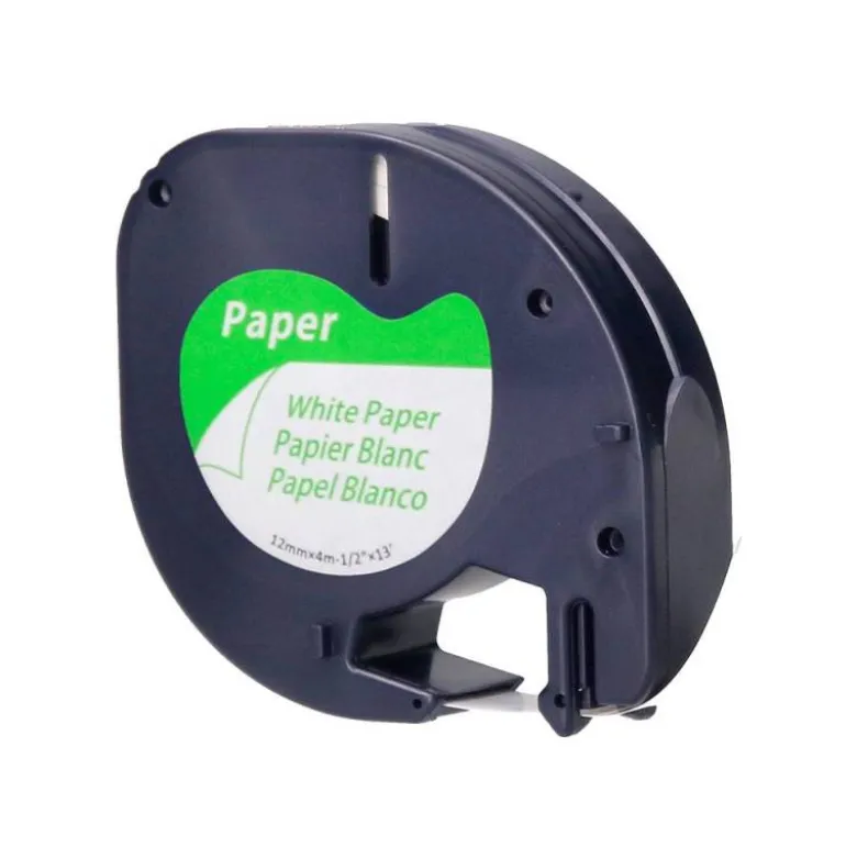 Cinta Letratag Negro/Blanco Q-connect Papel 12mm x 4mt