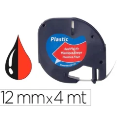 Cinta Letratag Negro/Rojo Q-connect 12mm x 4mt