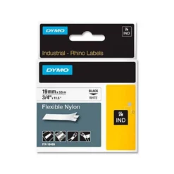 Cinta marca Dymo rhino nylon flexible blanco/negro