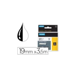 Cinta marca Dymo rhino nylon flexible blanco/negro