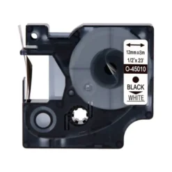 Cinta mk-221 Blanco/Negro Q-connect 9mm x 8 mt