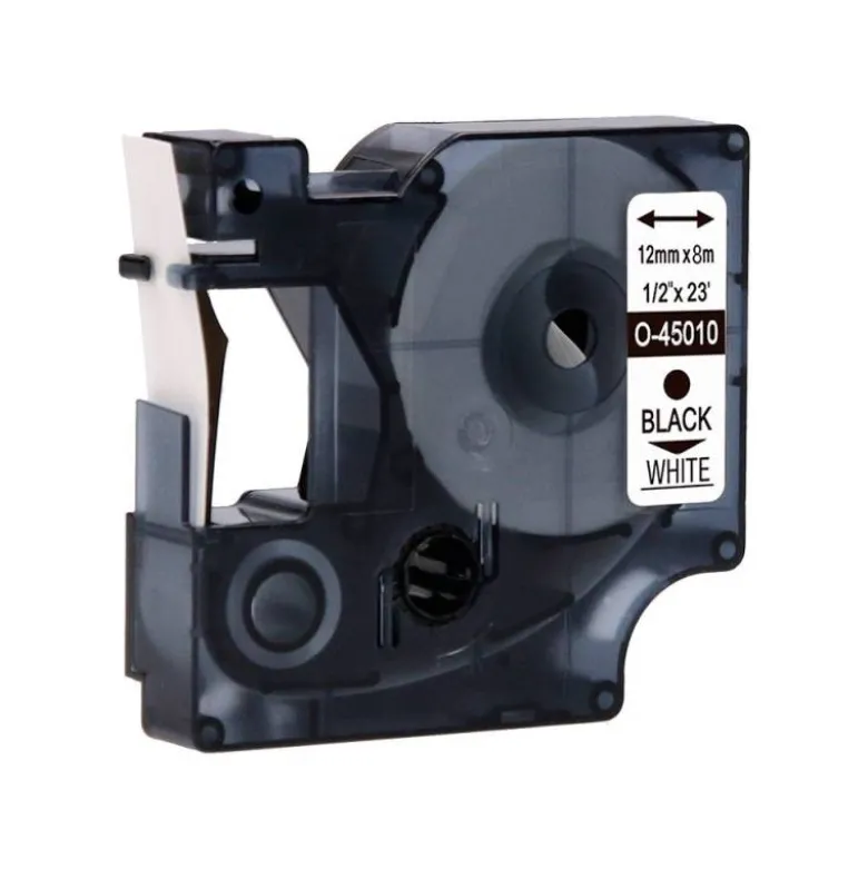 Cinta mk-221 Blanco/Negro Q-connect 9mm x 8 mt