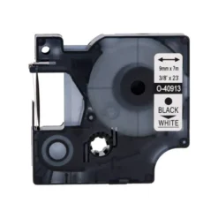 Cinta Q-Connect 1000 color negro-blanco 9 mm x 7mt Dymo