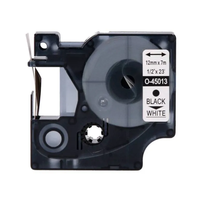 Cinta Q-Connect 1000 negro blanco 12mm x 7mt Dymo