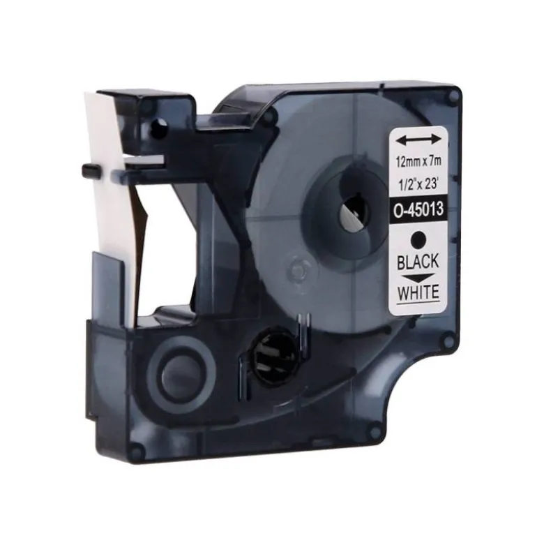 Cinta Q-Connect 1000 negro blanco 12mm x 7mt Dymo