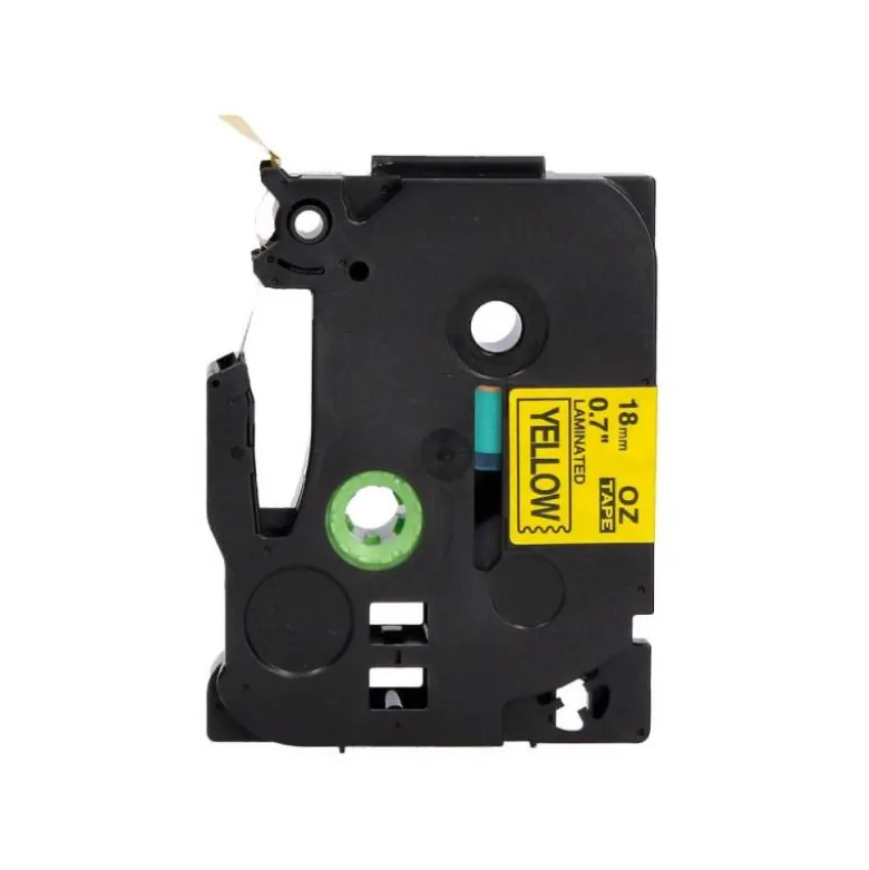 Cinta tze-641 Amarillo/Negro Q-connect 18mm x 8 mt
