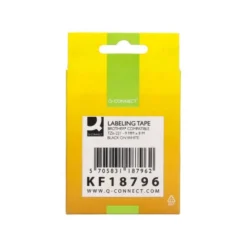 Cinta tze-221 Blanco/Negro Q-connect 9mm x 8 mt
