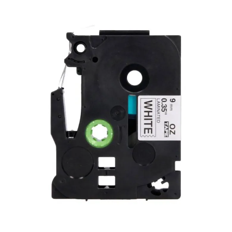 Cinta tze-221 Blanco/Negro Q-connect 9mm x 8 mt