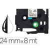 Cinta tze-251 Blanco/Negro Q-connect 24mm x 8 mt