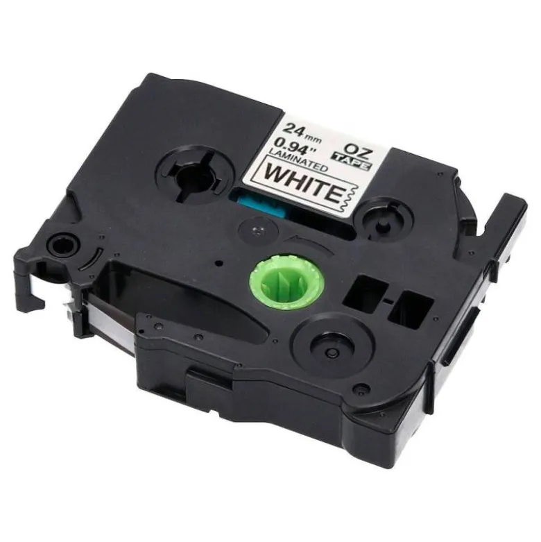 Cinta tze-251 Blanco/Negro Q-connect 24mm x 8 mt