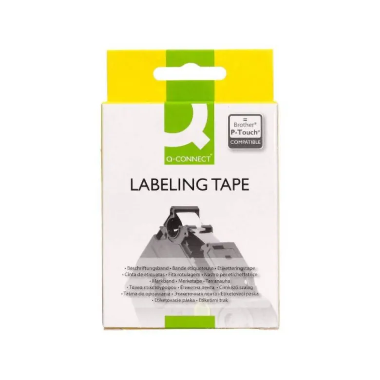 Cinta tze-251 Blanco/Negro Q-connect 24mm x 8 mt