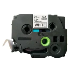 Cinta tze-251 Blanco/Negro Q-connect 24mm x 8 mt