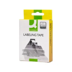 Cinta tze-211 Blanco/Negro Q-connect 6mm longitud 8 mt