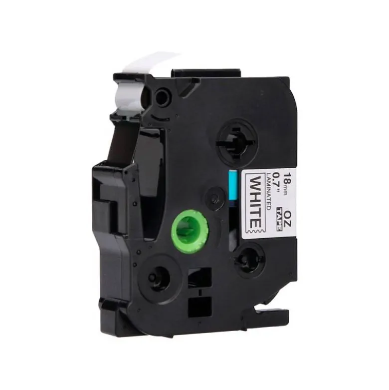 Cinta tze-241 Blanco/Negro Q-connect 18mm x 8 mt