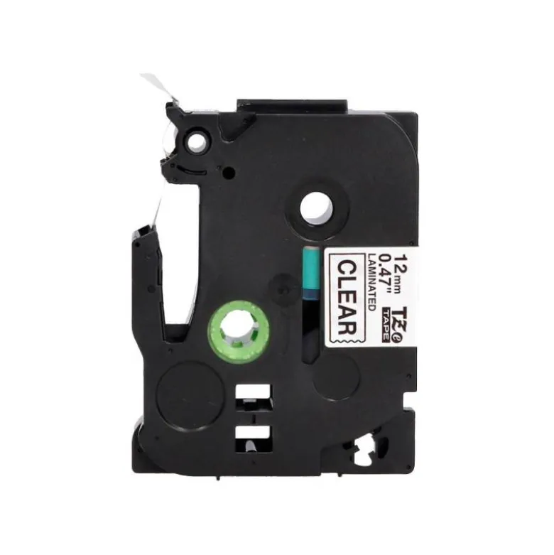 Cinta tze-131 Transparente/Negro Q-connect 12mm x 8 mt.