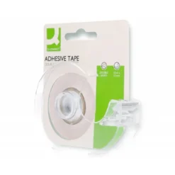Cinta adhesiva doble cara marca Q-Connect 10 mt x 12 mm con portarrollo